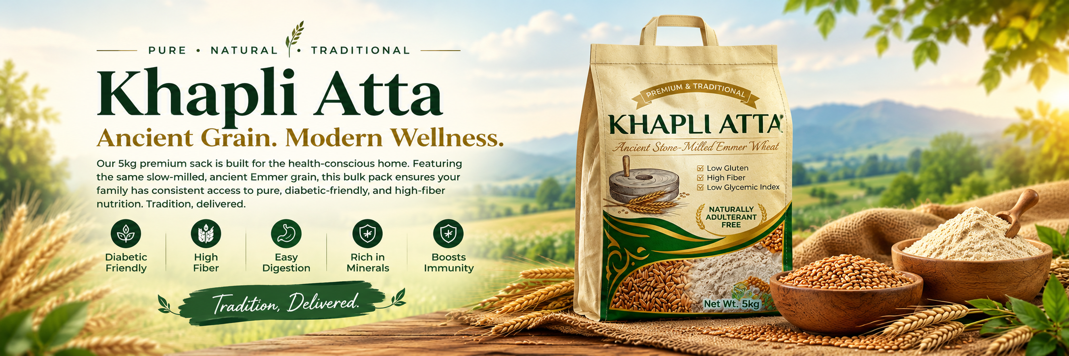 Upaj Khapli Atta Banner